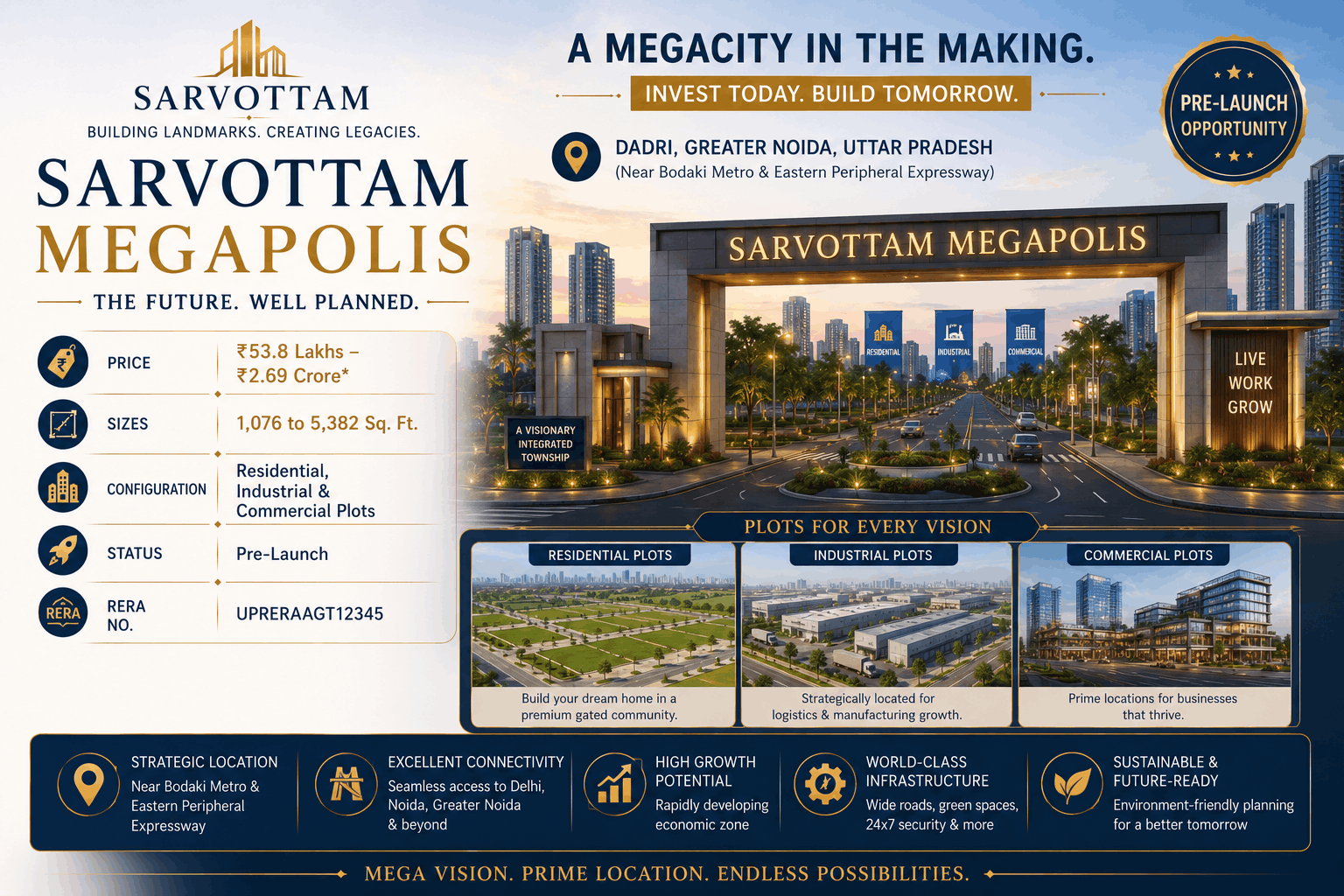 Sarvottam Megapolis – Hi-Tech Township Plots Greater Noida